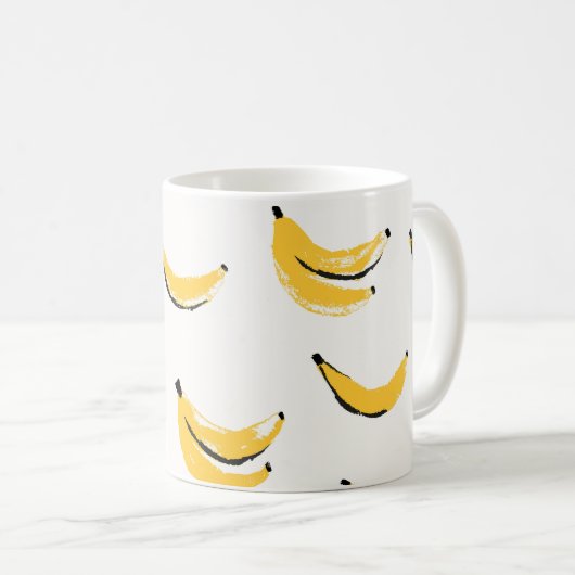 Hand-drawn bananas, stylish seamless pattern. koffiemok (Voorkant rechts)