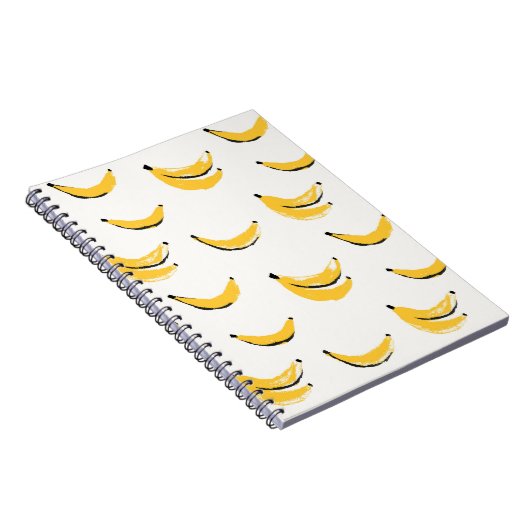Hand-drawn bananas, stylish seamless pattern. notitieboek (Rechterzijde)
