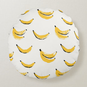 Hand-drawn bananas, stylish seamless pattern. rond kussen
