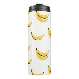 Hand-drawn bananas, stylish seamless pattern. thermosbeker