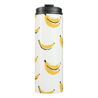 Hand-drawn bananas, stylish seamless pattern. thermosbeker