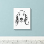 Hand-Drawn Basset Hound Portrait Canvas Art (Insitu (Houten vloer))
