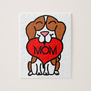 Hand Drawn Beagle Heart mama Legpuzzel