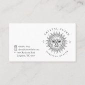 Hand Drawn Beauful Celestial Sun Face Star Visitekaartje (Achterkant)