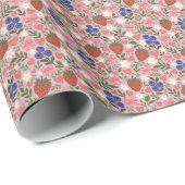Hand Drawn Berry Pattern  Wrapping Paper Roll Cadeaupapier (Rol Hoek)