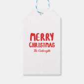 Hand-drawn Block Letters Merry Christmas Greeting Cadeaulabel (Voorkant)