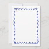 Hand Drawn Blue French Wedding Invitations Kaart (Achterkant)
