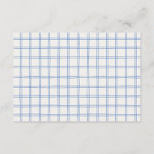 Hand Drawn Blue Gingham Bow Boy Book Request Informatiekaartje (Achterkant)