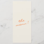 Hand Drawn Blue Orange Whimsical Wedding Menu (Achterkant)