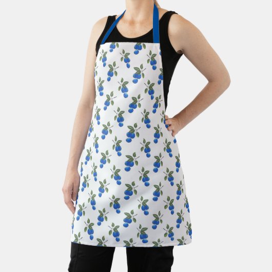 Hand Drawn Blueberries Pattern 3 Schort (Insitu)