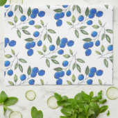 Hand Drawn Blueberries Pattern Theedoek (Gevouwen)