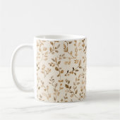 Hand Drawn Boho Leaf Pattern Koffiemok (Links)