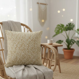 Hand Drawn Boho Leaf Pattern Kussen