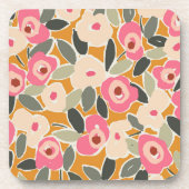 Hand-Drawn Bold Inky Floral Pattern- Sunlit Meadow Bier Onderzetter (Voorkant)