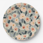 Hand-Drawn Bold Inky Floral Pattern- Sunlit Meadow Papieren Bordje (Voorkant)