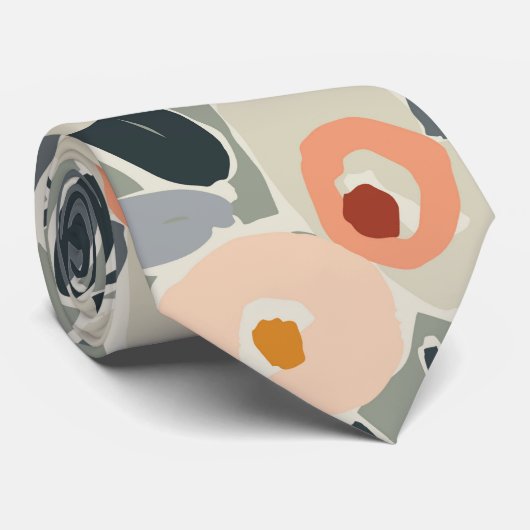 Hand-Drawn Bold Inky Floral Pattern- Sunlit Meadow Stropdas (Opgerold)