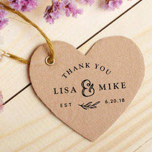 Hand Drawn Botanical Wedding Favor Dank je Rubberstempel