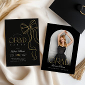 Hand Drawn Bow Graduation Invitation