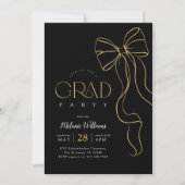 Hand Drawn Bow Graduation Invitation (Devant)