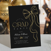 Hand Drawn Bow Graduation Invitation Kaart