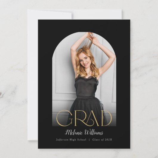 Hand Drawn Bow Graduation Invitation Kaart (Achterkant)