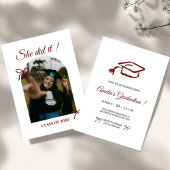  Hand drawn Bow graduation party invitation