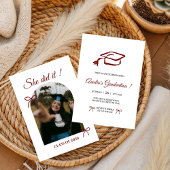  Hand drawn Bow graduation party invitation Kaart