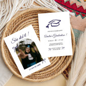  Hand drawn Bow graduation party invitation Kaart