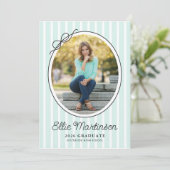 Hand Drawn Bow Photo Graduation Party Invitation (Debout devant)