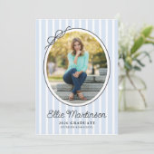 Hand Drawn Bow Photo Graduation Party Invitation (Debout devant)