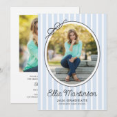 Hand Drawn Bow Photo Graduation Party Invitation (Devant / Derrière)