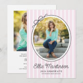 Hand Drawn Bow Photo Graduation Party Invitation (Devant / Derrière)