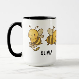 Hand Drawn Bumble Bees Custom Cute Mok