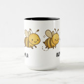 Hand Drawn Bumble Bees Custom Cute Mok (Midden)