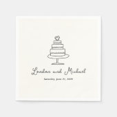 Hand Drawn Cake Doodle Modern Wedding Servet (Voorkant)