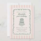 Hand Drawn Cake Quirky Unique 1st Birthday Kaart (Voorkant)