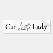 Hand Drawn Cat Typography Cat Lady Fun Bumpersticker (Voorkant)