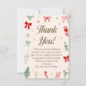 Hand Drawn Christmas Bridal Shower  Bedankkaart (Voorkant)