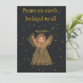 Hand drawn Christmas card , Angel , cute,  (Staand voorkant)
