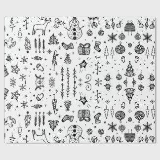Hand Drawn Christmas Doodle Cadeaupapier