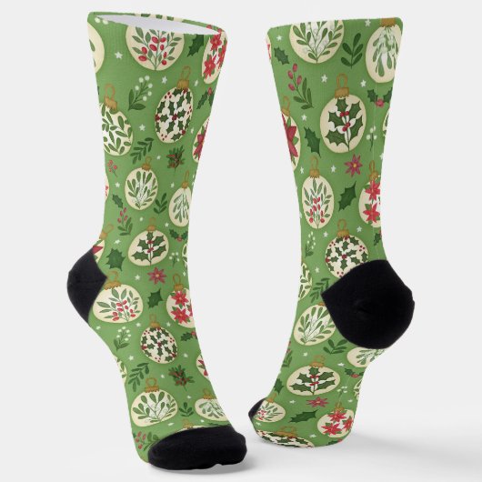 Hand Drawn Christmas Ornaments Socks Sokken (Gebogen)