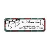 Hand Drawn Christmas Return Address Etiket (Voorkant)