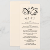 hand drawn Couple Swan Whimsical Wedding Menu (Voorkant / Achterkant)