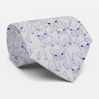 Hand Drawn Cute Frenchies Collage Stropdas
