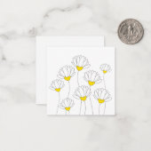 Hand Drawn Daisy Stems Notitiekaartje (Voorkant / Achterkant in situ)