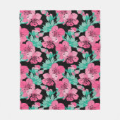 Hand Drawn Decorative Cherry Blossom Pattern Fleece Deken (Voorkant)