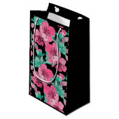 Hand Drawn Decorative Cherry Blossom Pattern Klein Cadeauzakje (Voorkant Gekanteld)