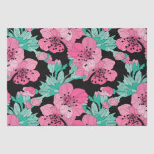 Hand Drawn Decorative Cherry Blossom Pattern Tissuepapier