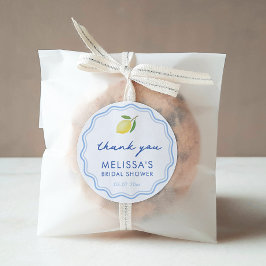 Hand-drawn Dolce Vita Lemon Bridal Shower Favor Ronde Sticker