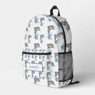 Hand-Drawn Dolphin Pattern Rugzak voor Kinderen